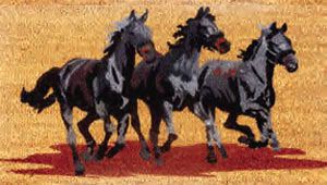 Three Horses Running Entrance Mat