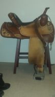 Double T Saddlery Barrel Saddle QH Bars 15" With Breastcollar