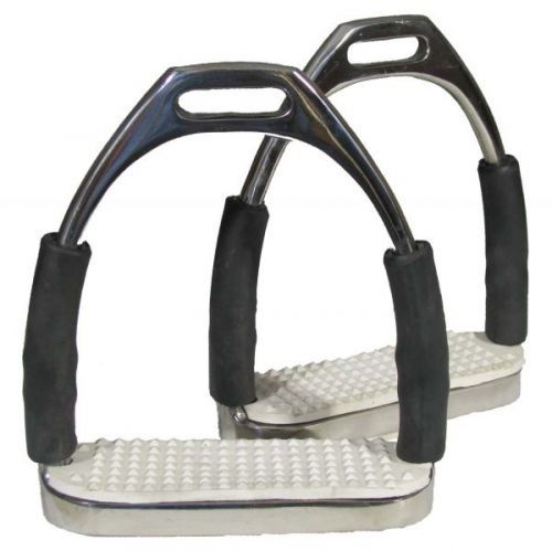 Flexi Bent Leg Safety Stirrups Stainless Steel with Rubber FP*SAME DAY DISPATCH* 