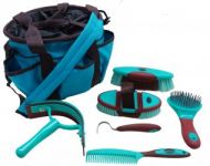 6 Piece Teal Grooming Bag