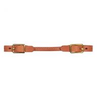 Harness Leather Rounded Curb Strap, Solid Brass Hardware