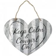 Corrugated Metal Heart Sign - "Keep Calm and Cowgirl On!"