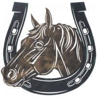 13" Metal Horseshoe/ Horse Head