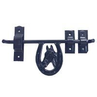 Barn Door Latch - Fancy Horse Head in Horseshoe