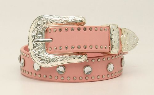 Nacona Pink belt w/rhinestones