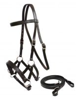 Showman Leather Bitless bridle W/Reins